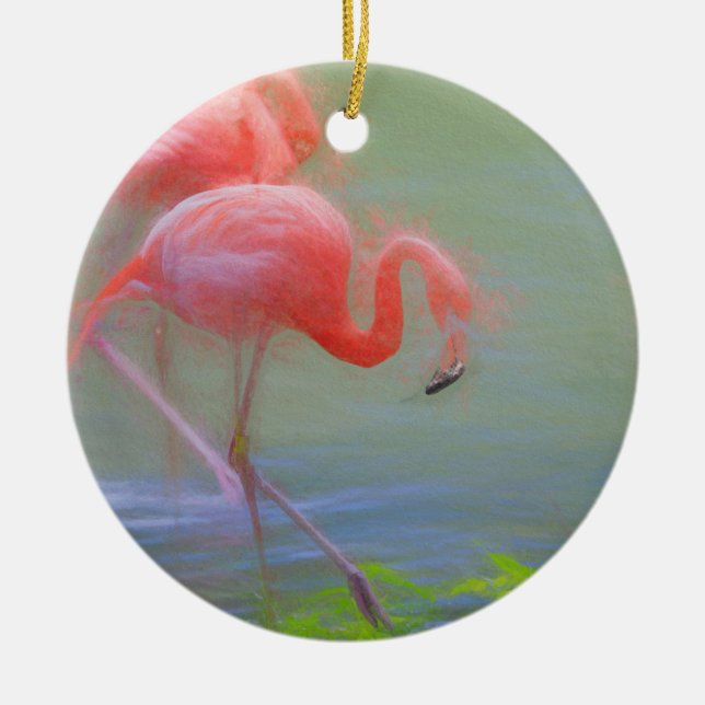 Ornamento artístico de dibujo de talla de flamengo (Frente)