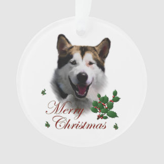 Ornamento artístico de Navidades de Malamute de Al