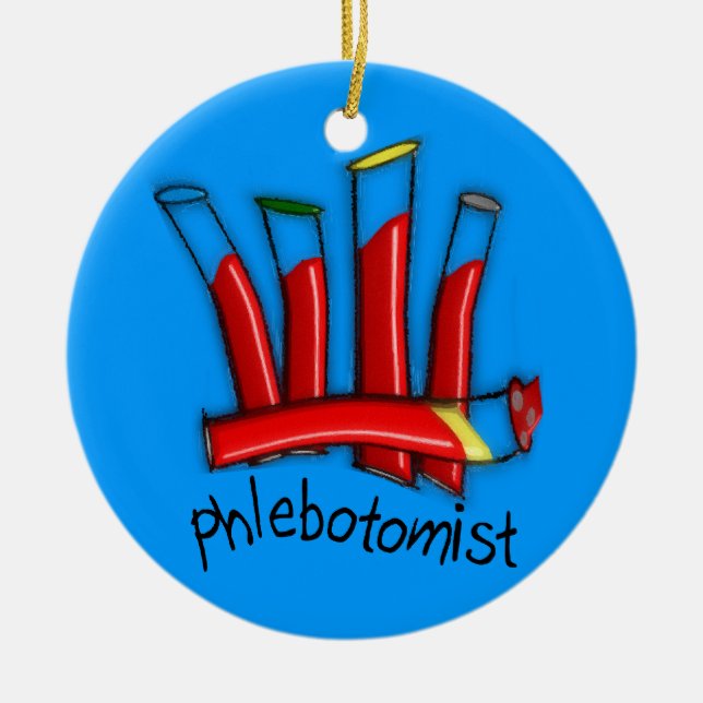 Ornamento artsy del navidad de Phlebotomist (Frente)
