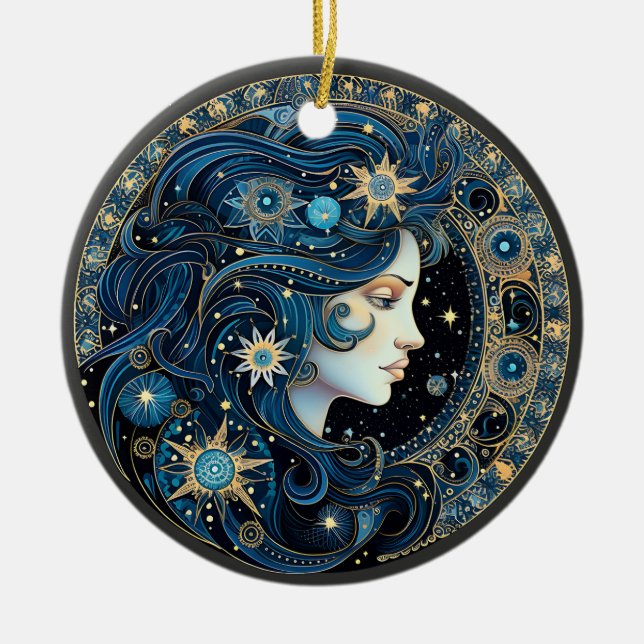 Ornamento Astrológico Personalizado de Virgo Zodia (Frente)
