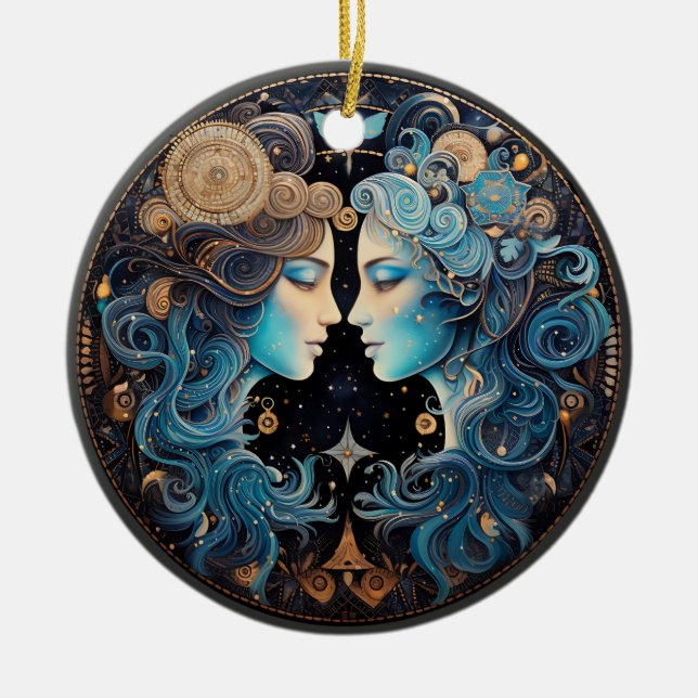 Ornamento Astrológico Personalizado de Zodiac Gemi (Frente)