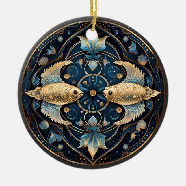 Ornamento Astrológico Personalizado de Zodiac Pisc (Frente)