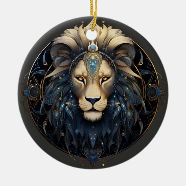 Ornamento Astrológico Personalizado León Zodiaco (Frente)