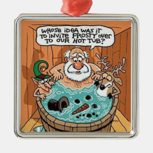 Ornamento asustado Santa derretido escarchado del