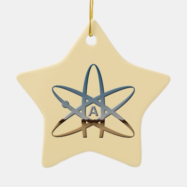 Ornamento ateo de la estrella del átomo (Frente)