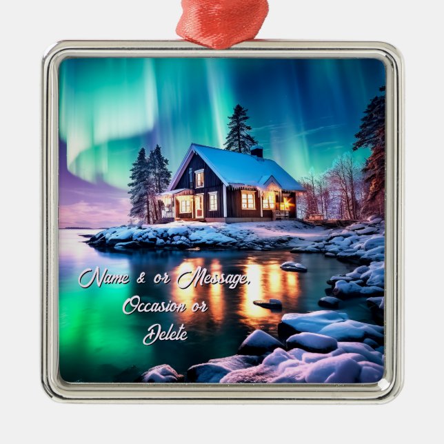 Ornamento Aurora Borealis Personalizado. Muchos es (Frente)