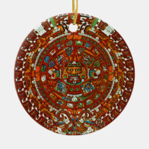 ornamento azteca maya del calendario