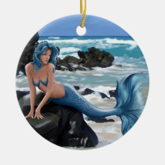 Ornamento azul de la sirena