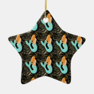 ornamento azul de la sirena