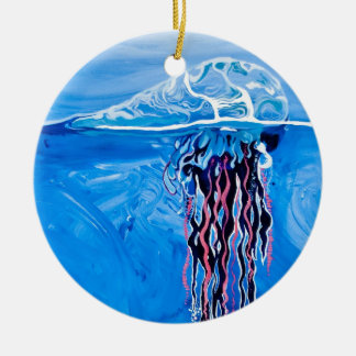 Ornamento azul de las medusas