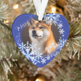 Ornamento azul de los Navidades de perro mascotas