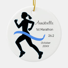 Ornamento azul de Marathon Runner para mujer