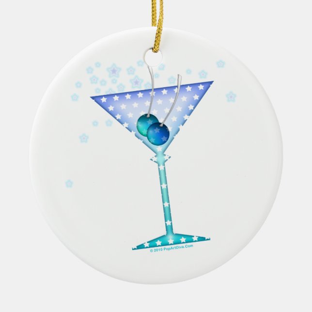 Ornamento azul de Martini (Frente)