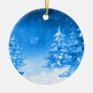 Ornamento azul del navidad Nevado Forrest