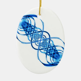 Ornamento azul del óvalo de la onda de la