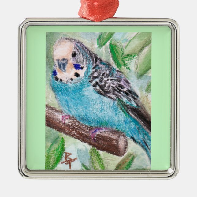 Ornamento azul del Parakeet (Frente)