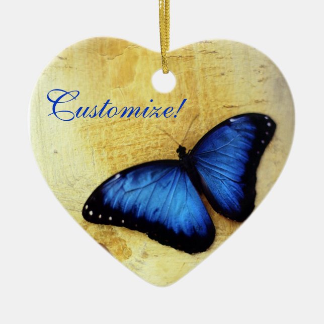 Ornamento azul hermoso de la mariposa de Morpho (Frente)