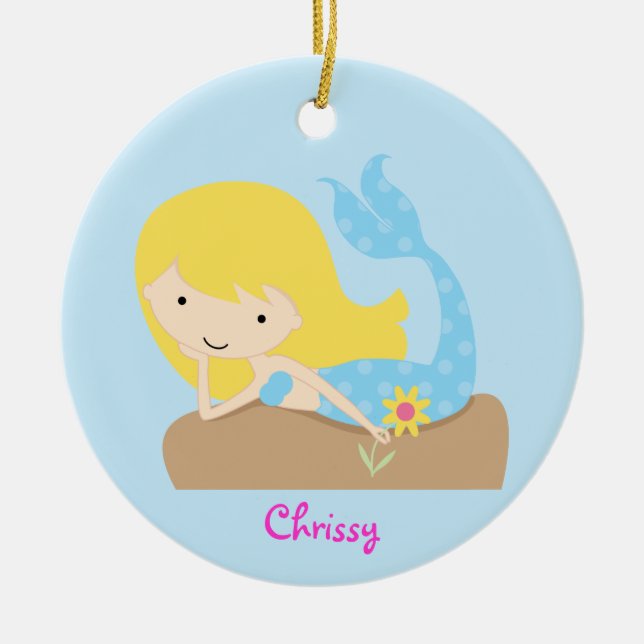 Ornamento azul lindo del personalizado de la (Frente)