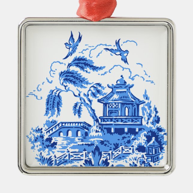 Ornamento azul y blanco de China salvaje (Frente)