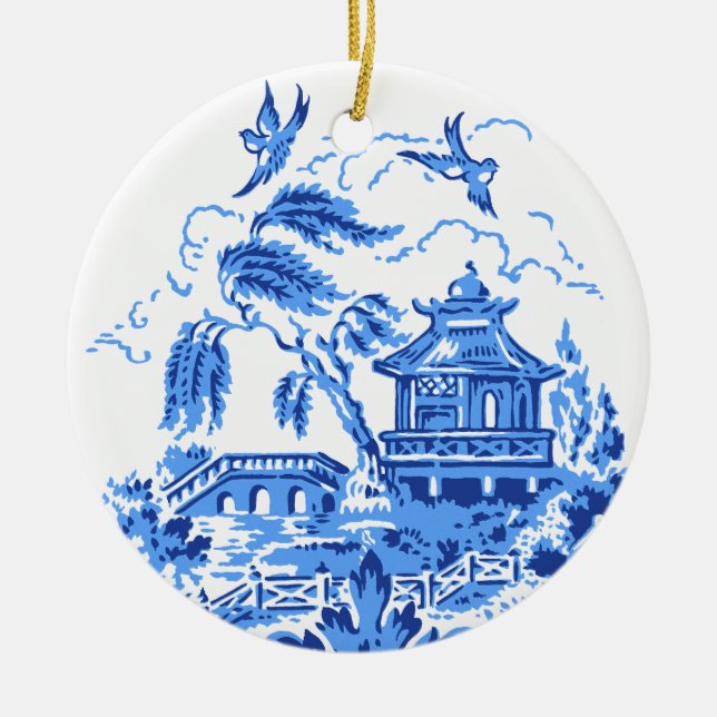 Ornamento azul y blanco de China salvaje (Frente)