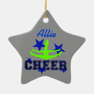 Ornamento azul y verde de la estrella de la