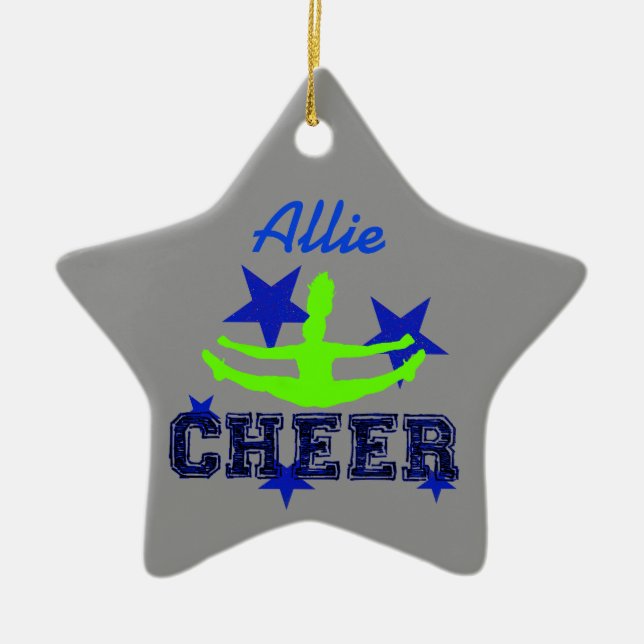 Ornamento azul y verde de la estrella de la (Frente)
