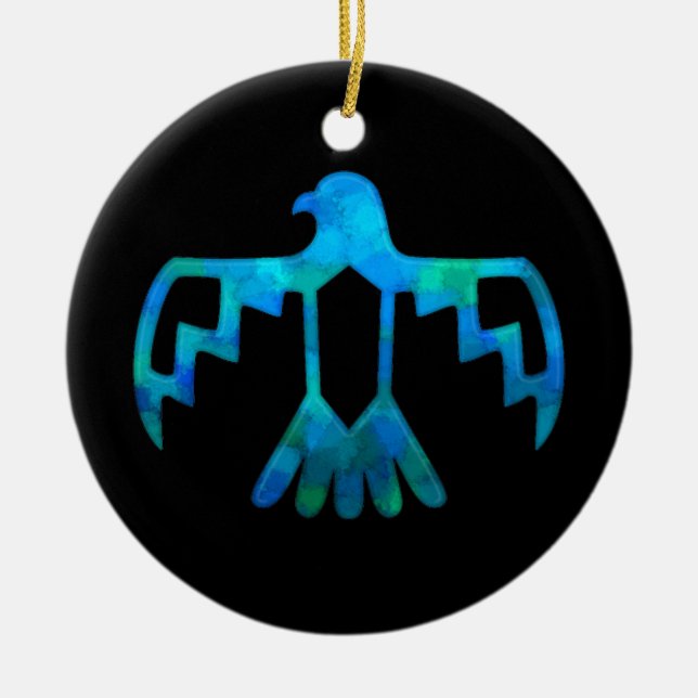 Ornamento azulverde de Thunderbird (Frente)