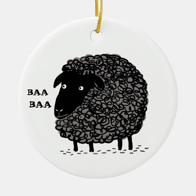 Ornamento baa negro oveja dulce Personalizado de v (Frente)