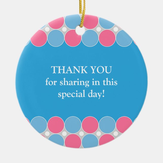 Ornamento Baby Shower Blue & Pink Favor (Frente)