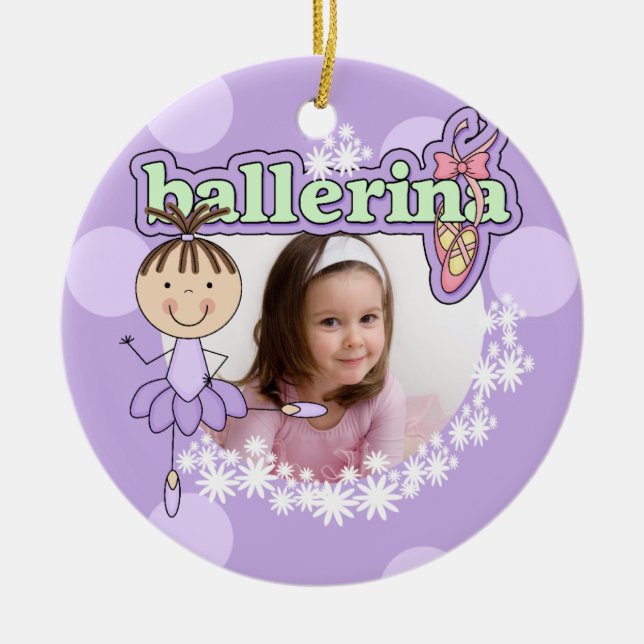 Ornamento Ballerina Personalizado de Photo Keepsak (Frente)