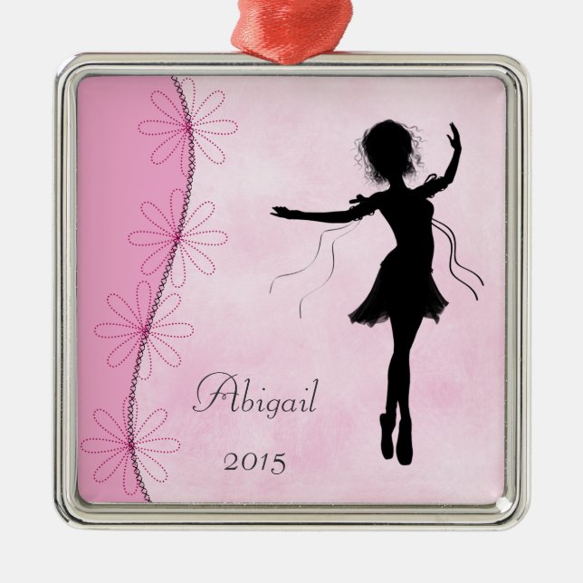 Ornamento Ballerina Silhouette personalizado (Frente)