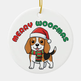 Ornamento Beagle de los navidades: Merry Woofmas