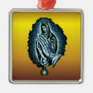 Ornamento bendecido rezo púrpura del Virgen Marí