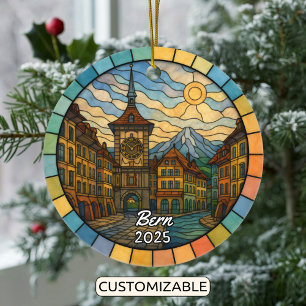 Ornamento Bern de vidrio templado personalizado