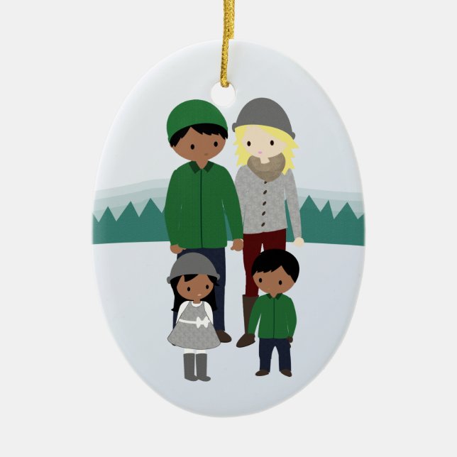 Ornamento BI-Racial adaptable del navidad de la (Frente)
