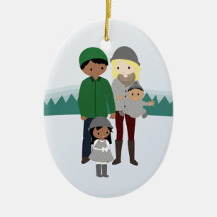 Ornamento BI-Racial adaptable del navidad de la