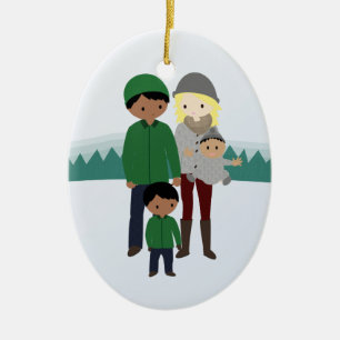 Ornamento BI-Racial adaptable del navidad de la