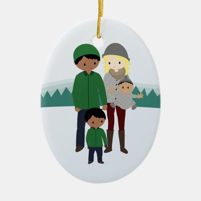 Ornamento BI-Racial adaptable del navidad de la (Frente)