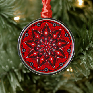 Ornamento Birthstone Garnet Mandala de enero