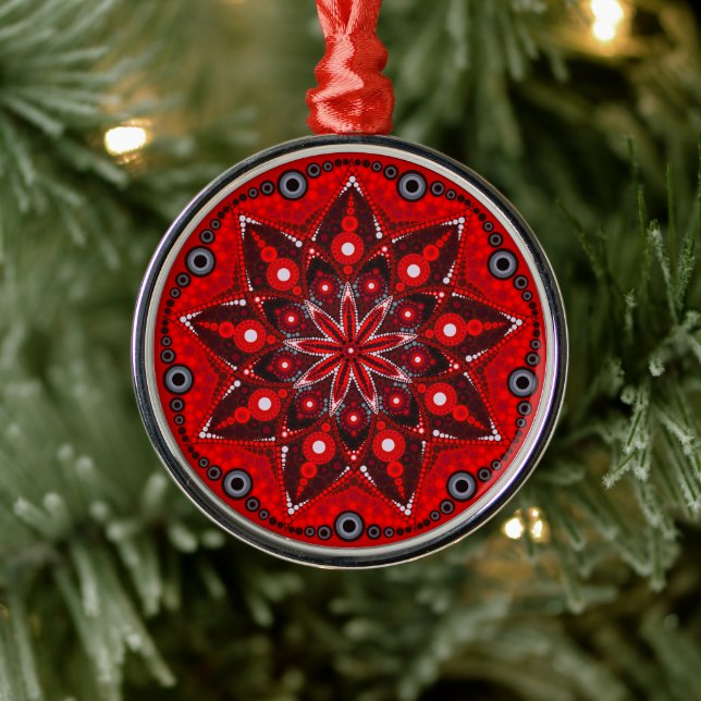 Ornamento Birthstone Garnet Mandala de enero (Árbol)