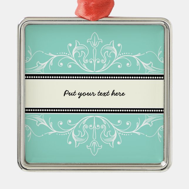 Ornamento blanco azul de cáscara de concha ornamen (Frente)