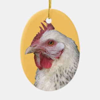 Ornamento blanco de la gallina