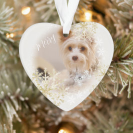 Ornamento blanco de Navidades de perro mascotas