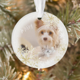 Ornamento blanco de Navidades de perro mascotas