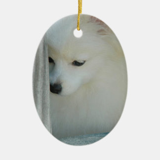 Ornamento blanco de Pomeranian