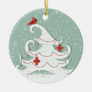 Ornamento blanco del árbol