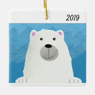 Ornamento blanco lindo del diseño del oso polar