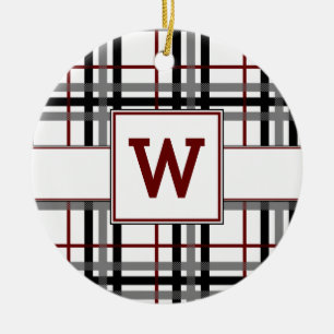 Ornamento blanco y rojo negro