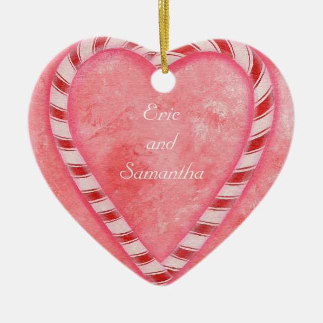 Ornamento Boda Candy Cane, personalizado (Frente)
