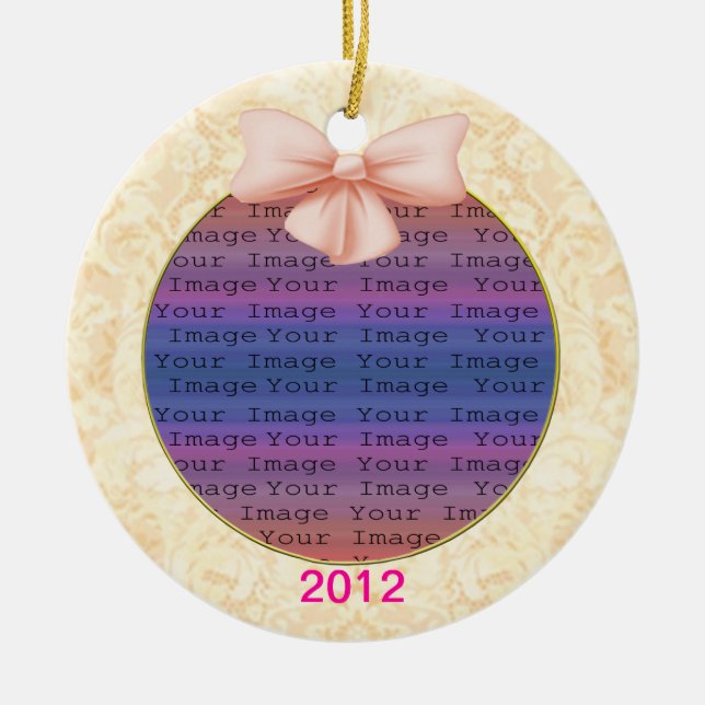 Ornamento Boda de Bow rosa (Frente)